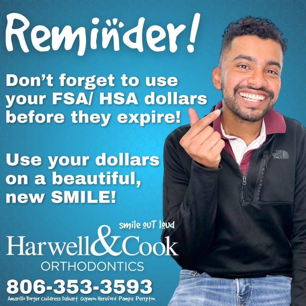 An informational graphic reminding patients to use FSA dollars. | Harwell & Cook Orthodontics